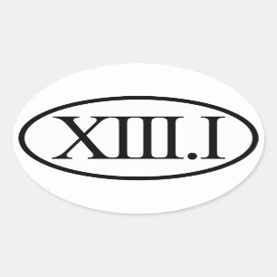 Roman Numeriek Half Marathon 13.1 Ovale Sticker