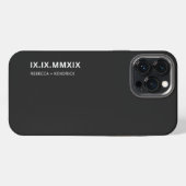 Roman Numerieke Jubileum Datum Overeenkomende Kopp iPhone Hoesje (Achterkant horizontaal)