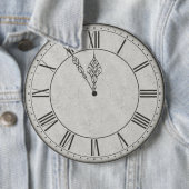 Roman Numerieke Klok Gezicht B&W Ronde Button 6,0 Cm (In situ)