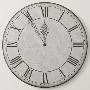 Roman Numerieke Klok Gezicht B&W Ronde Button 6,0 Cm
