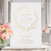 Roman Olive Leaf Wreath Gold Foil Invitation Folie Uitnodiging