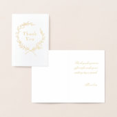 Roman Olive Leaf Wreath Weddenschap Hartelijk dank Folie Kaarten (Display)