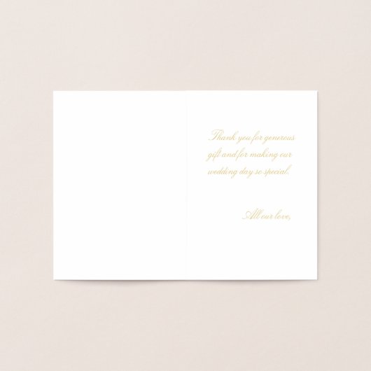 Roman Olive Leaf Wreath Weddenschap Hartelijk dank Folie Kaarten (Binnen)