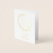 Roman Olive Leaf Wreath Wedding Gold 4 x 5 Invite Folie Kaarten (Voorkant)
