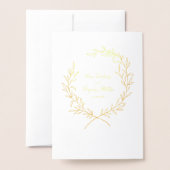 Roman Olive Leaf Wreath Wedding Gold 5x7 Invite Folie Kaarten (Met envelop)