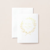 Roman Olive Leaf Wreath Wedding RSVP 2 Gold Folie Kaarten (Met envelop)