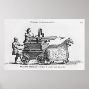 Roman oorlogsmachine voor het vuren van javelins poster