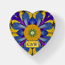 Roman Provence Blue en geel geïnspireerd - Initial