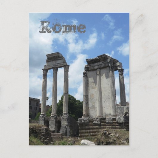 Roman Ruins Ancient Columns Rome Italië Monument Briefkaart (Voorkant)