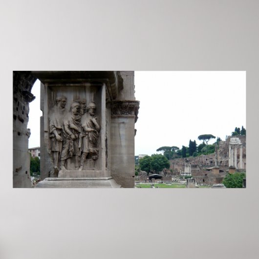 Roman Ruins Entrance in Rome Italië Poster (Voorkant)