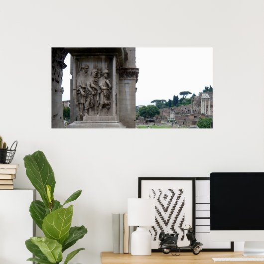 Roman Ruins Entrance in Rome Italië Poster (Thuiskantoor)