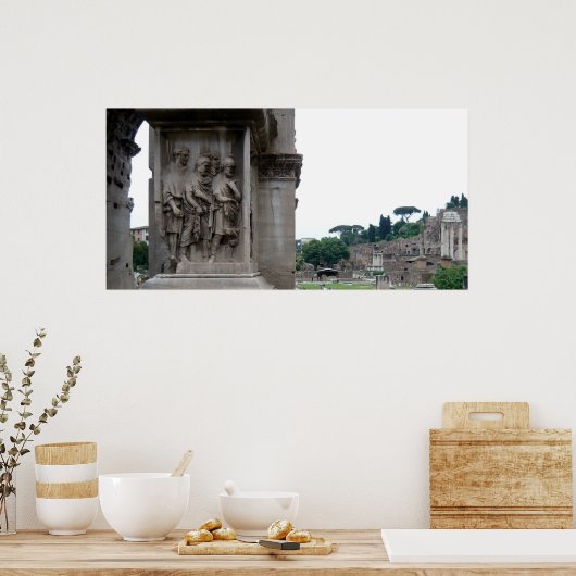 Roman Ruins Entrance in Rome Italië Poster (Keuken)