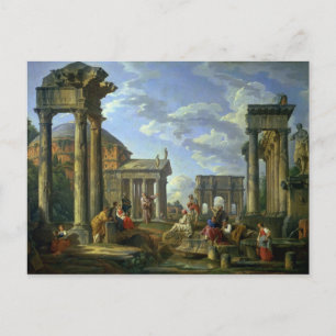 Roman Ruins met een profeet, 1751 Briefkaart