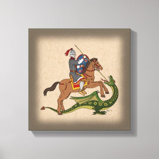 Roman Saint George en de Draak Canvas Afdruk (Voorkant)