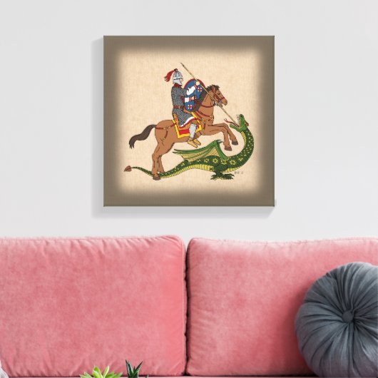Roman Saint George en de Draak Canvas Afdruk (Insitu (Woonkamer))