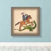 Roman Saint George en de Draak Canvas Afdruk (Insitu (Houten vloer))
