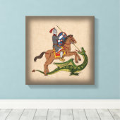 Roman Saint George en de Draak Canvas Afdruk (Insitu (Houten vloer))