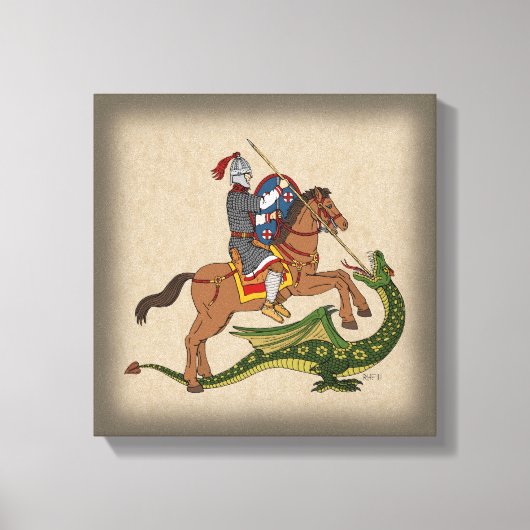 Roman Saint George en de Draak Canvas Afdruk (Voorkant)