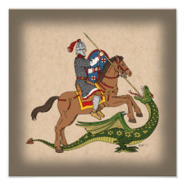 Roman Saint George en de Draak Foto Afdruk