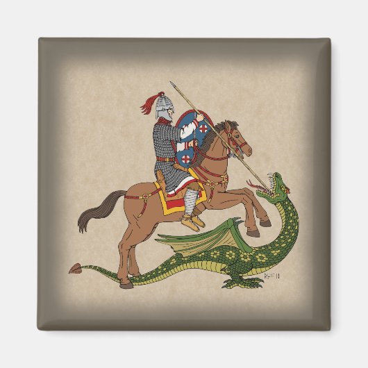 Roman Saint George en de Draak Magneet (Voorkant)
