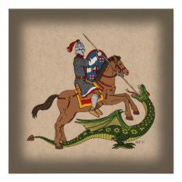 Roman Saint George en de Draak Perfect Poster