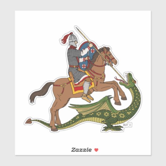 Roman Saint George en de Draak Sticker (Vel)