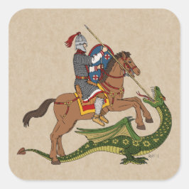 Roman Saint George en de Draak Vierkante Sticker