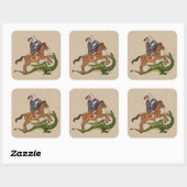 Roman Saint George en de Draak Vierkante Sticker (Vel)