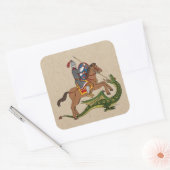 Roman Saint George en de Draak Vierkante Sticker (Envelop)