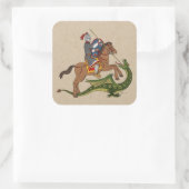Roman Saint George en de Draak Vierkante Sticker (Tas)