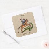 Roman Saint George en de Dragon Bookplate Vierkante Sticker (Envelop)