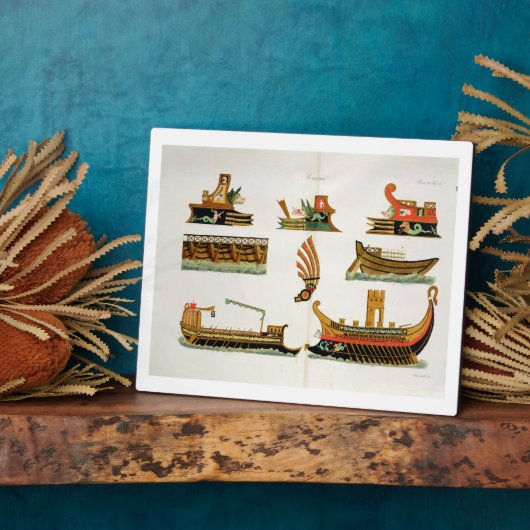 Roman Ships, met vermelding van de figurehead, bor Fotoplaat (Zijkant)