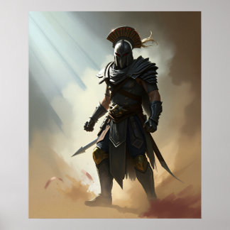 Roman Spartan Warrior, Dark Armor Poster
