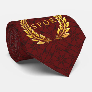 Roman SPQR Laurel Stropdas met het Mozaïekpatroon