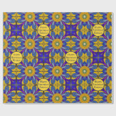 Roman Tegel Mosaic look - Blauw / Geel - eigen tek Cadeaupapier (Vlak)