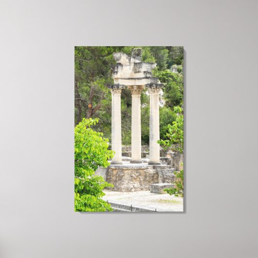 Roman Temple Ruins, Frankrijk Canvas Afdruk (Voorkant)