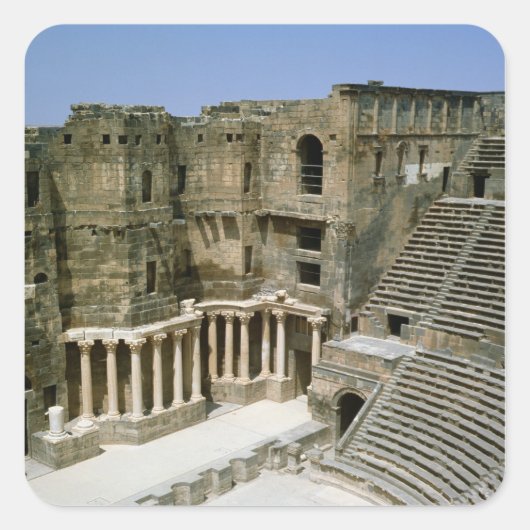 Roman theater in Bosra, Syrië Vierkante Sticker (Voorkant)