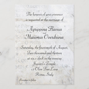 Roman Thgerespecteerde Wedding Invitation Kaart
