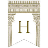 Roman Toga Party met elegante tempelkolommen Vlaggetjes (Tweede vlag)