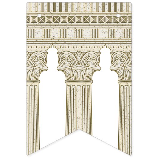 Roman Toga Party met elegante tempelkolommen Vlaggetjes (Eerste vlag)