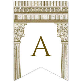 Roman Toga Party met elegante tempelkolommen Vlaggetjes