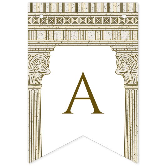 Roman Toga Party met elegante tempelkolommen Vlaggetjes (Derde vlag)