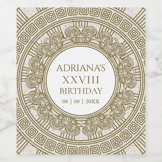 Roman Toga Verjaardagsfeest met stenen elementen Wijn Etiket (Enkel label)