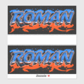 Roman Vorname Name Graffiti Aufkleber Sticker (Vel)