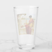 Roman Vrouw die met haar Favoriete Kat speelt Glas (Achterkant)