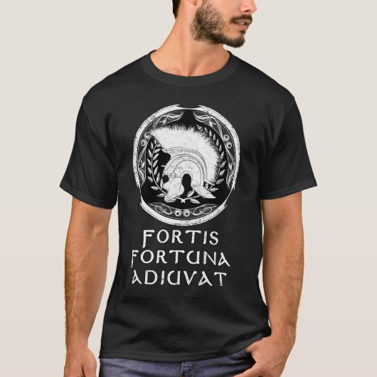 Roman Warrior Fortis Fortuna Adiuvat T-Shirt (Voorkant)