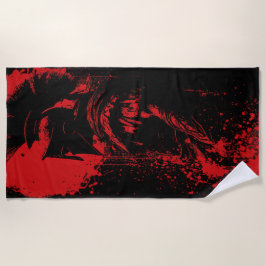 Roman Warrior Helmet Silhouette Art Strandlaken