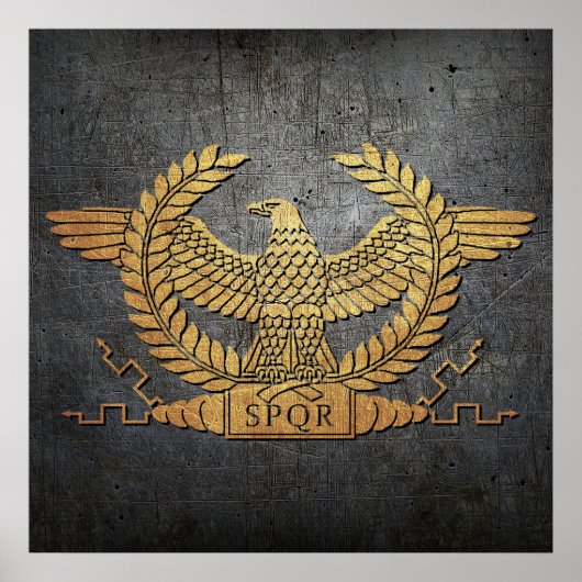 Roman Weathered Gold Eagle op Iron Poster (Voorkant)