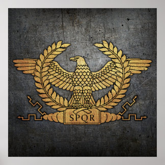 Roman Weathered Gold Eagle op Iron Poster