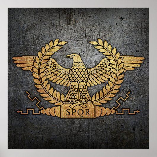 Roman Weathered Gold Eagle op Iron Poster (Voorkant)